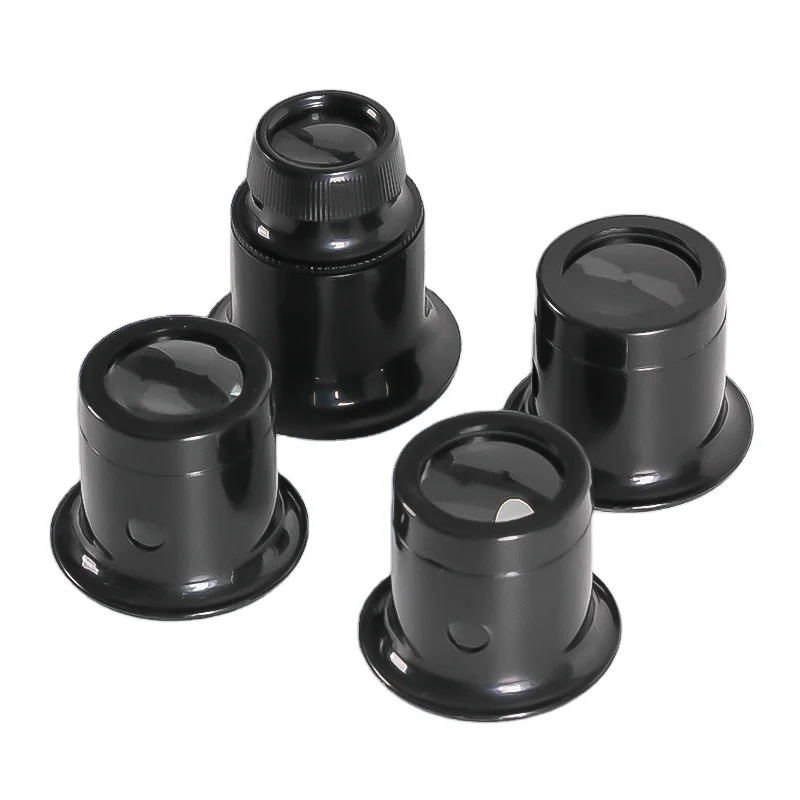 5 X 10X 15X 20X Black Jewelers Loupe Magnifier Magnifying Eye Loop Watchmakers Repair Eye Loupe Glass Tools (20X)