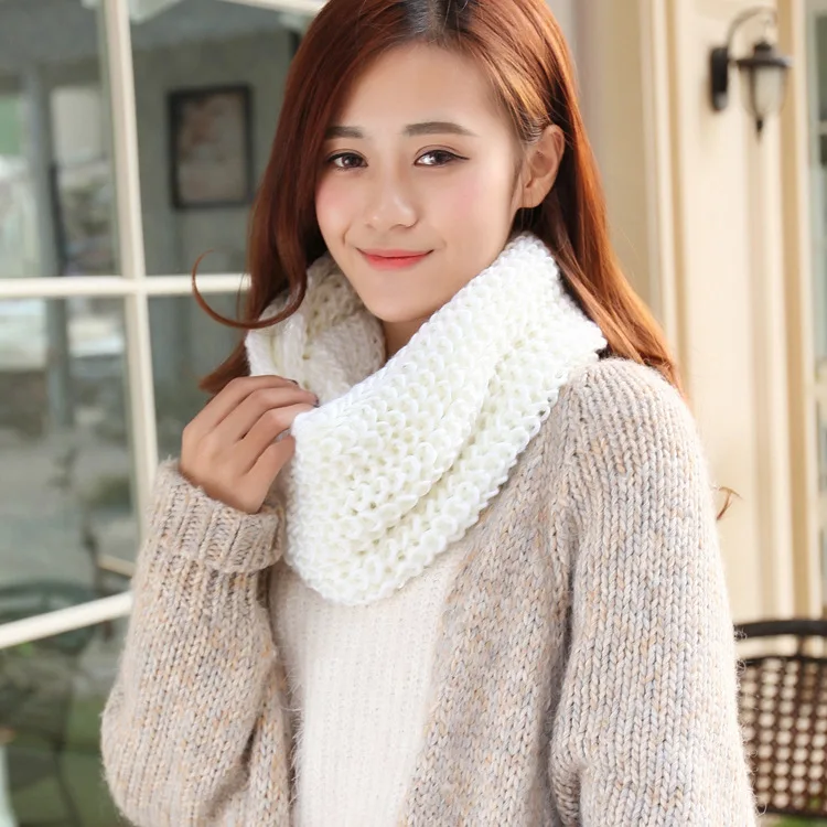 
wholesale 2019 autumn winter circle woolen warm collar knitted loop scarf 