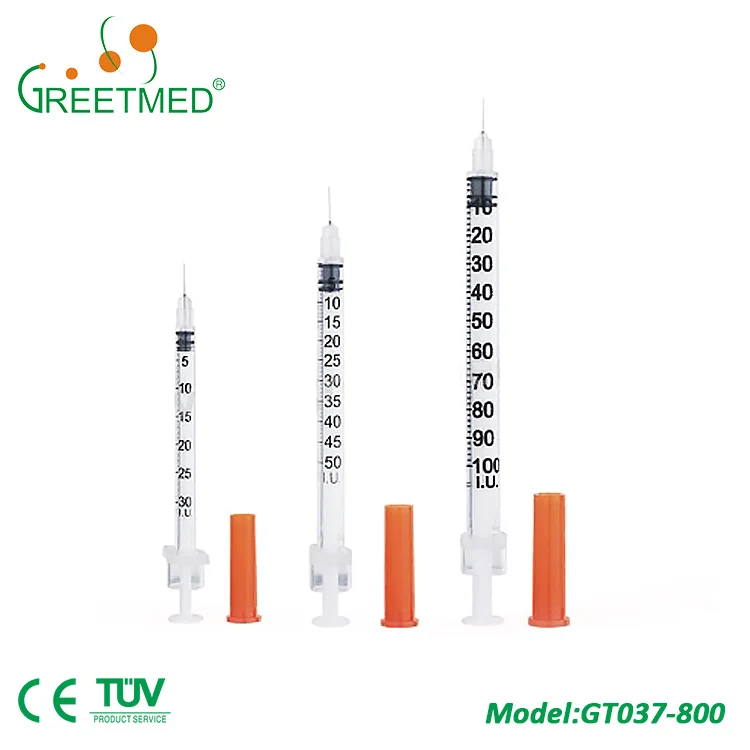 Injection Device Factory Wholesale 0.3ml Pvc Disposable Medical Sterile Colored Insulinsyringe Safety Syringe With Needle