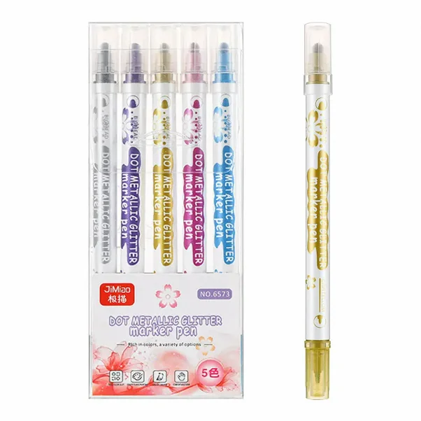 Factory Direct Sales Double Pointed Art Marker Water-Based Custom Metal Dot Marker Pen Watercolor Pen