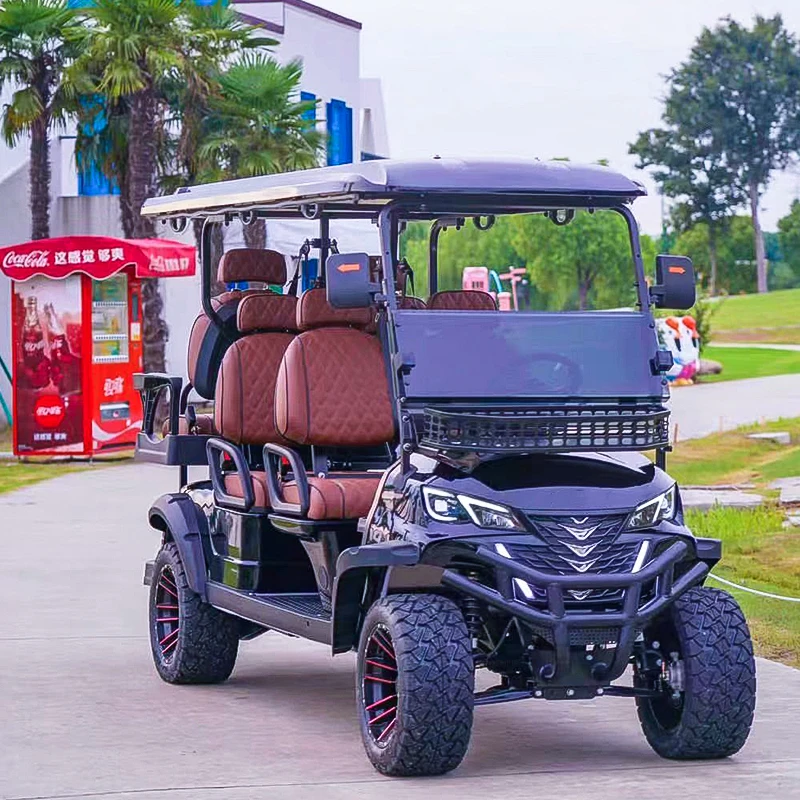 4+2 Seats Electric Lifted Golf Cart Hunting Car with Powerful Motor Controller Electric Golf Cart at Factory Price