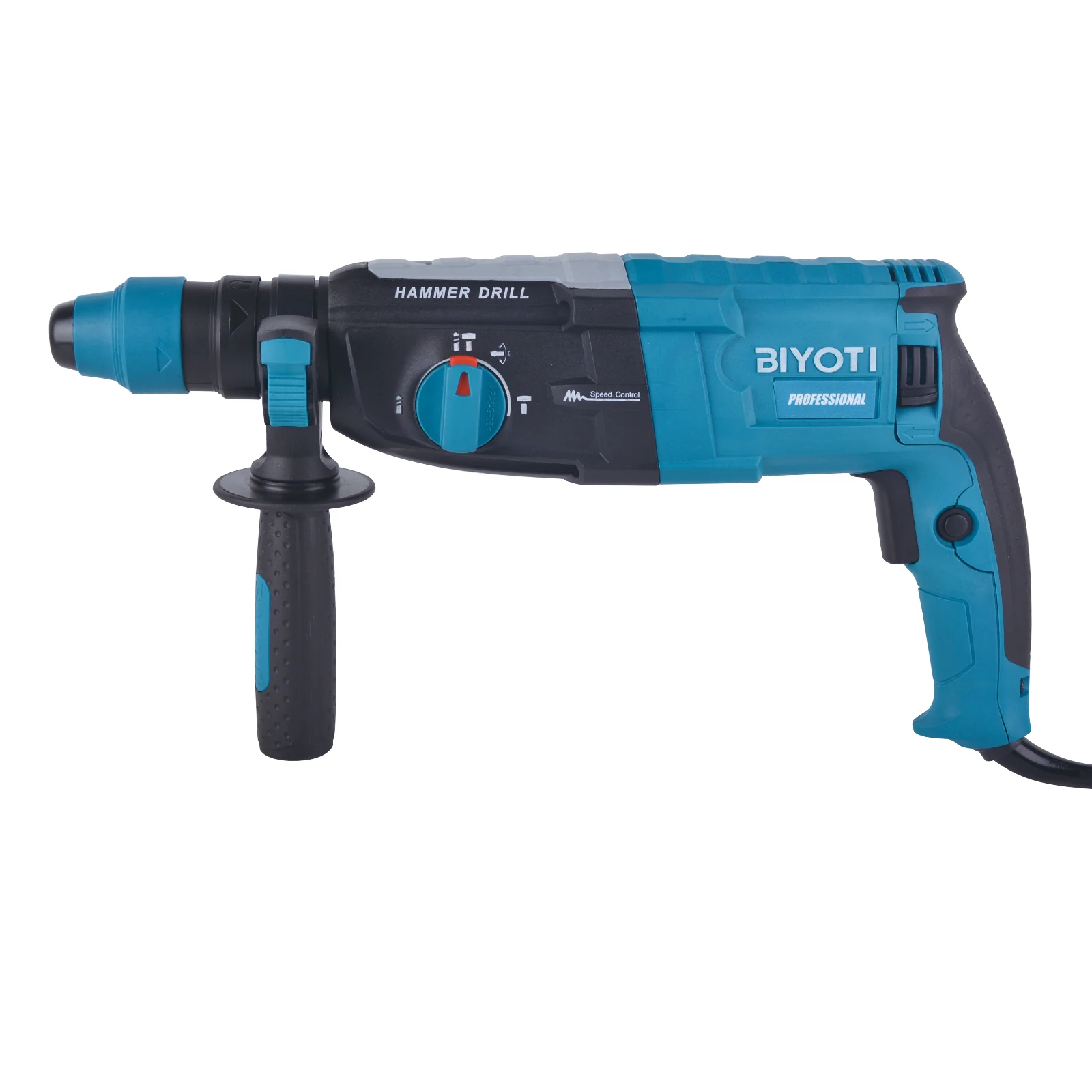 BIYOTI Rotary Electric Hammer 28mm Rotary Drill Manual Hammer With Impact Quickly Chuck With 5 Bits Stop Used For Drilling
