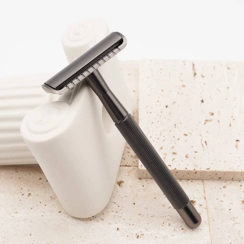 Eco-friendly Brass Handle Zinc Alloy Rose Gold Color Classic Double Edge Lady Shaving Safety Razor