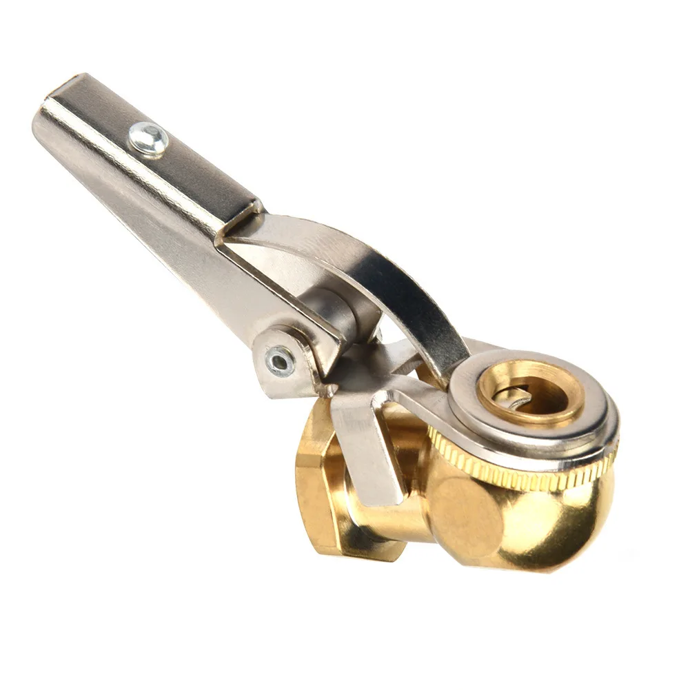 Tire Inflator Brass Valve Connector Auto Repair Tool Air Chuck Clip Car Truck Tyre