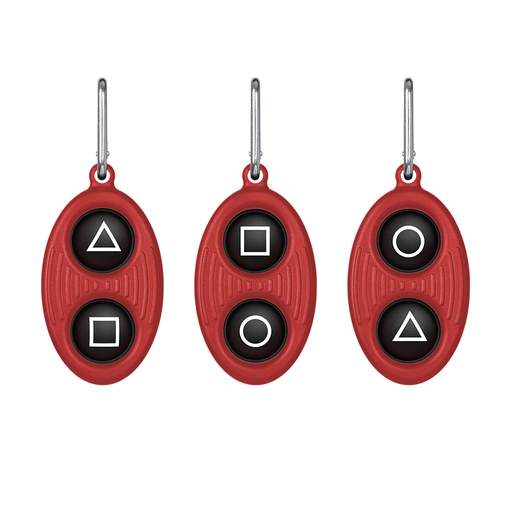 Buttons Smile Squid Game Silicone Simple Dimple Fidget Toy Sensory Toy With Keychain For Stress Relief and Anti-Anxiety