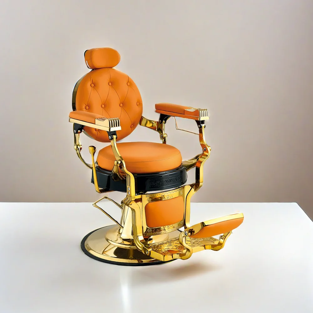 Парикмахерская продукт вращающееся кресло для салона регулируемый подголовник гидравлический насос откидное Золотое парикмахерское