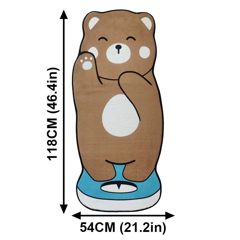 Bear Shaped Cute Animal Printed Soft Fuzzy Flannel  Rug Carpet for Kids Teen Girls Room Floor carpet for kidsroom decor