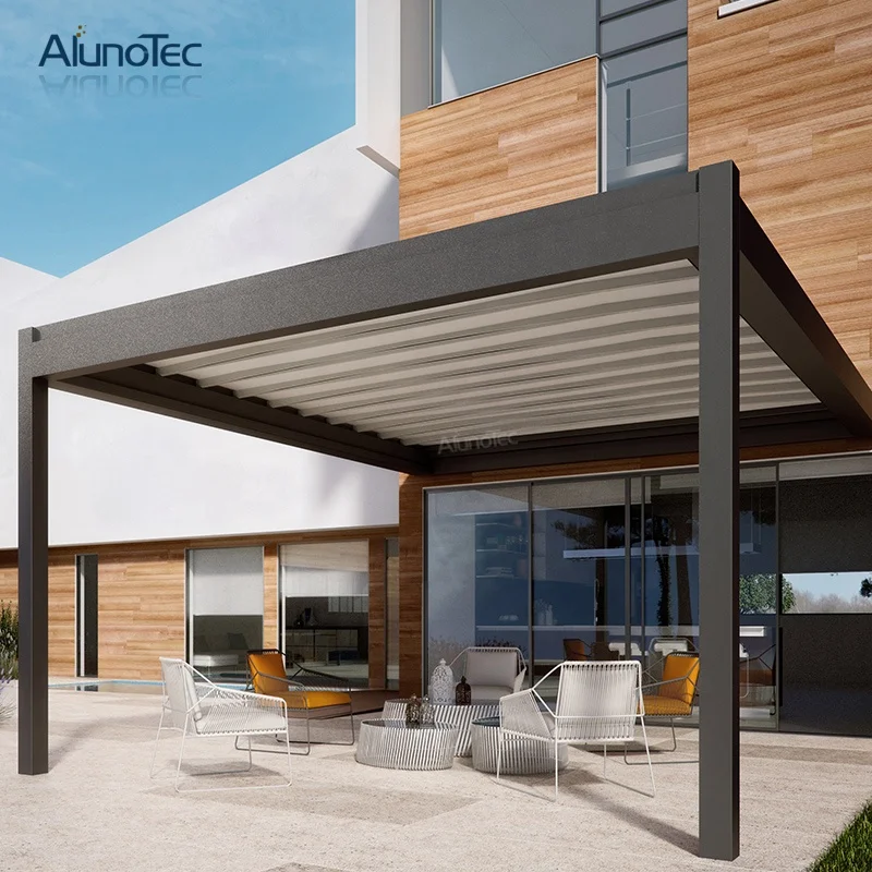 ALN Sun Shade Remote Control Patio Electric Bioclimatic Terrace Roof Aluminum Pergola