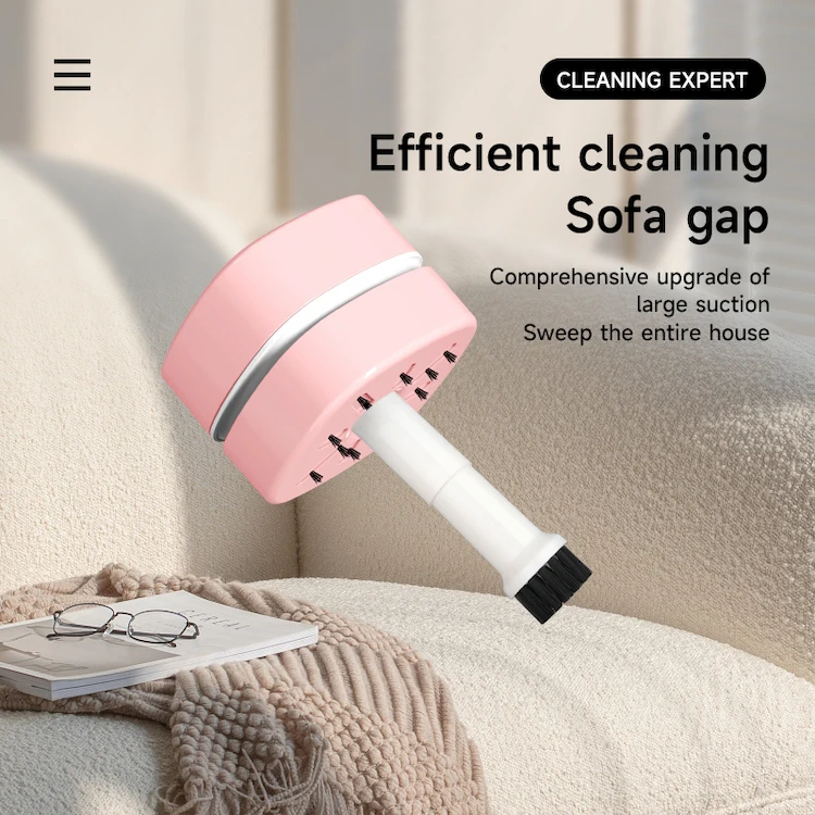 2024 Mini Window Tabletop Car Vacuum Cleaner Portable USB Rechargeable Rubber Confetti Dust Sweeper for Student