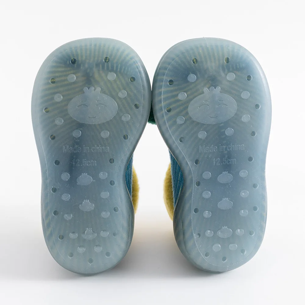 Wholesale Thickened Plush Warm Baby Shoes New Year Baby Gift Christmas Socks Non-Slip Baby Rubber Soles Socks