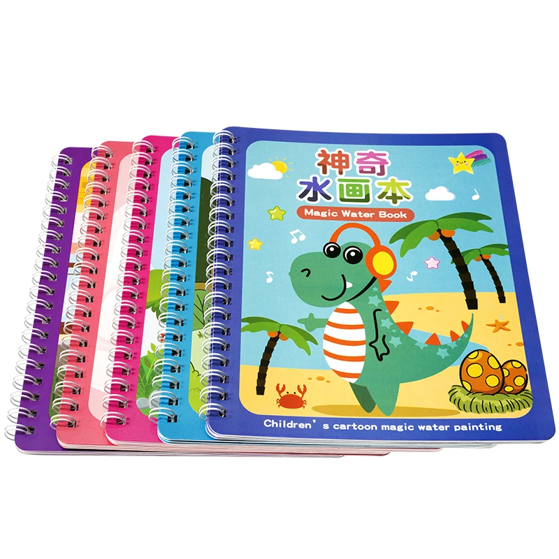 Magical Book Water Coloring Books Drawing Cartoons Books with Doodle Pen Painting Board Gift for Kids Early Education Toys