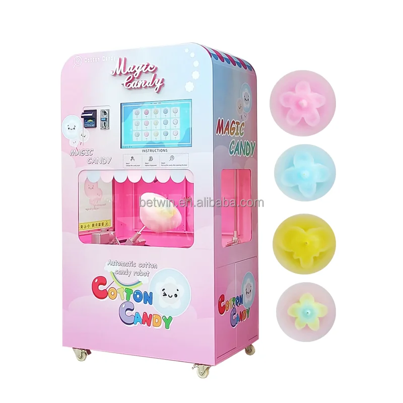 2021 Commercial Marshmallow Machine Cotton Candy Flower Vending Machine Robot For Kids