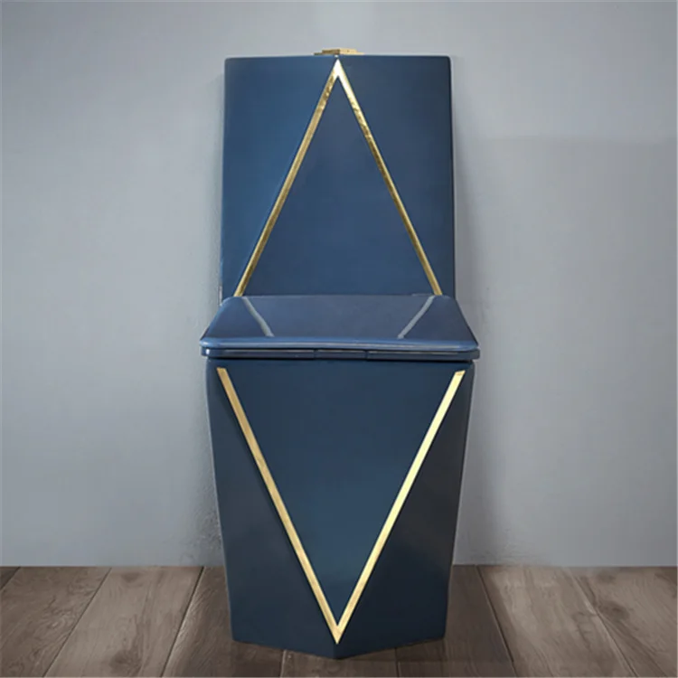 One Piece Toilet High Quality Factory Price Ceramic Black Pattern High Quality Water Closet Siphon S-trap Bathroom Toliet