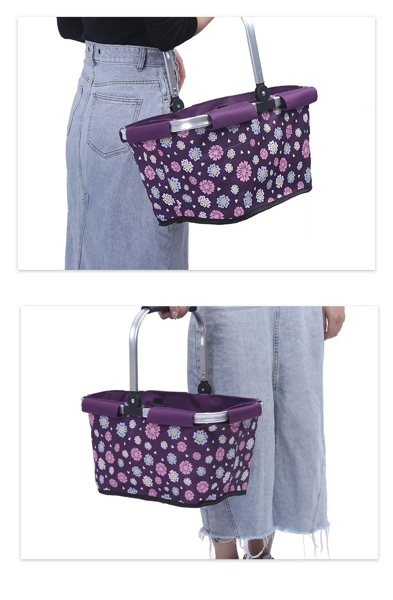 Wholesale Insulation Outdoor Picnic Foldable Supermarket Shopping Carrying Baskets Home Storage Basket