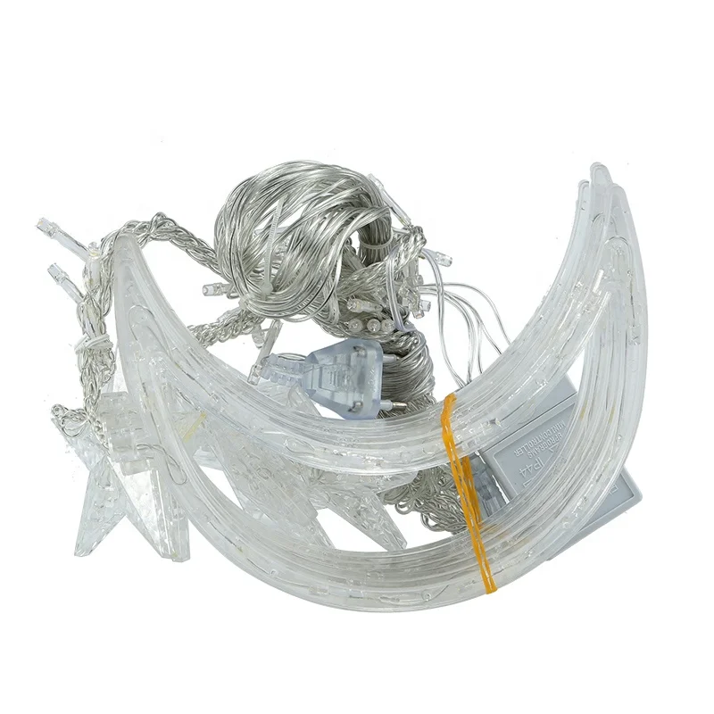 eid mubarak ramadan decorations  moon and star shape led curtain light Christmas lights Decorative lights with factory prices