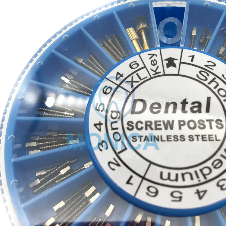 Dental Stainless steel screw post / Dental Conical screw post 120pcs/kit