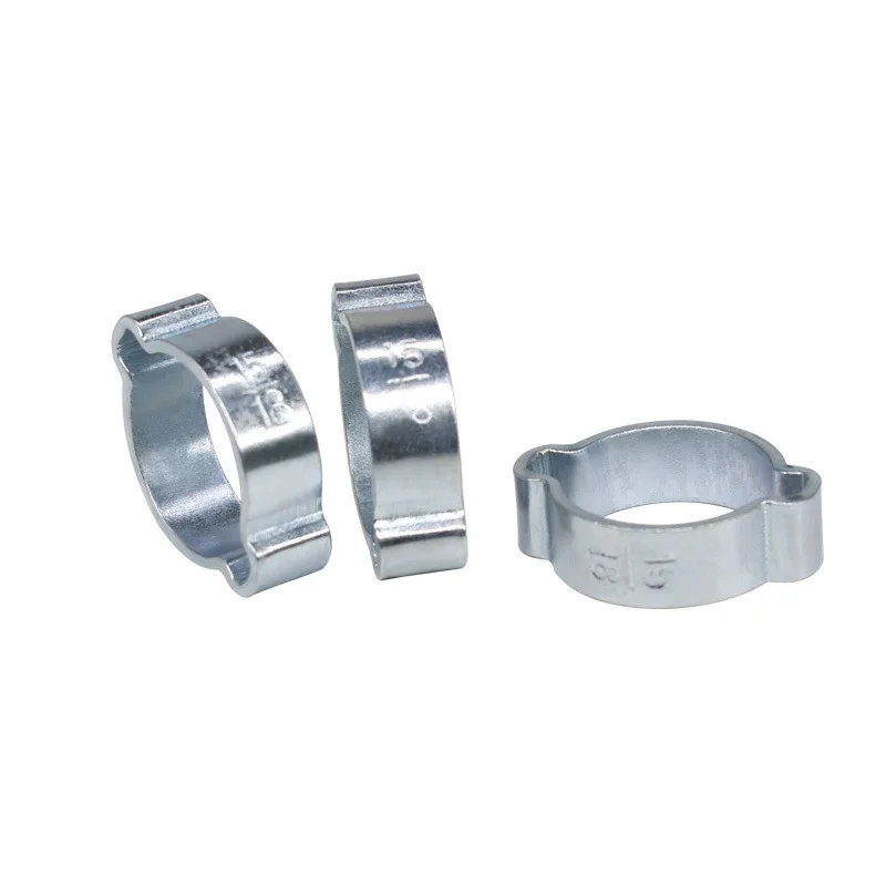Turbo Double Vessel Ear Pipe Clamp Two Ear Clip Double Ear Hose Clamp Galvanized Clamp For 19mm (3/4) Tubing With 25 Mm Od