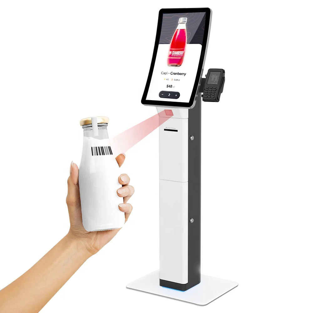 High Quality 23.6 inch Self-order Kiosk All In One Touch Android Pos Payment System desktop payment machine for fastfood