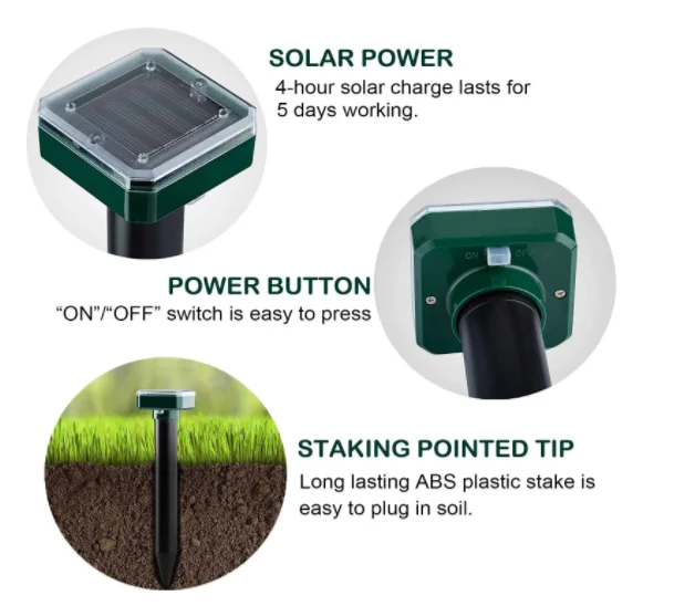 Best selling Outdoor mole repeller Solar power mole repellent for chasing Mole Mice Snake