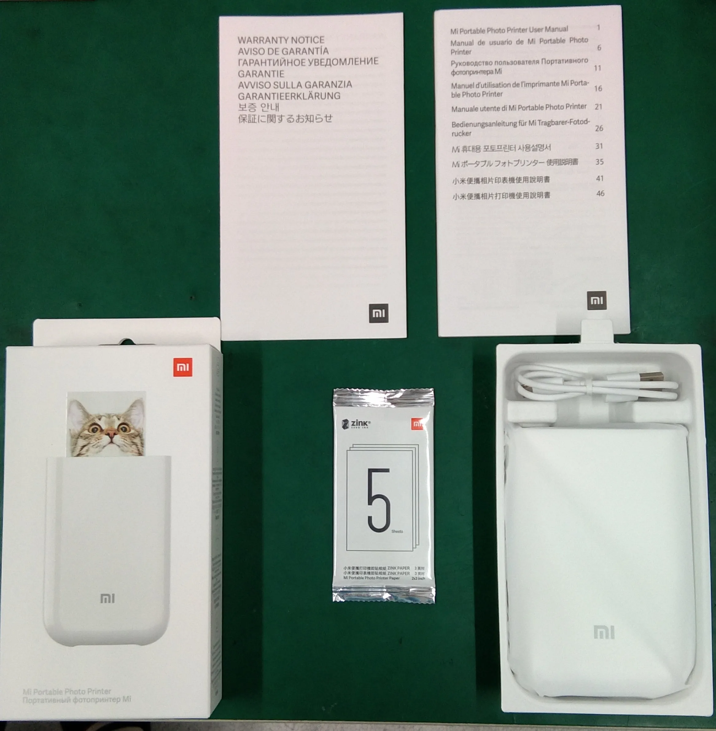 Xiaomi Mi Portable Photo Printer Mini Pocket BT 5.0 APP Control AR Photo Printer ZINK Sticky-backed Photo Paper Fast Imaging