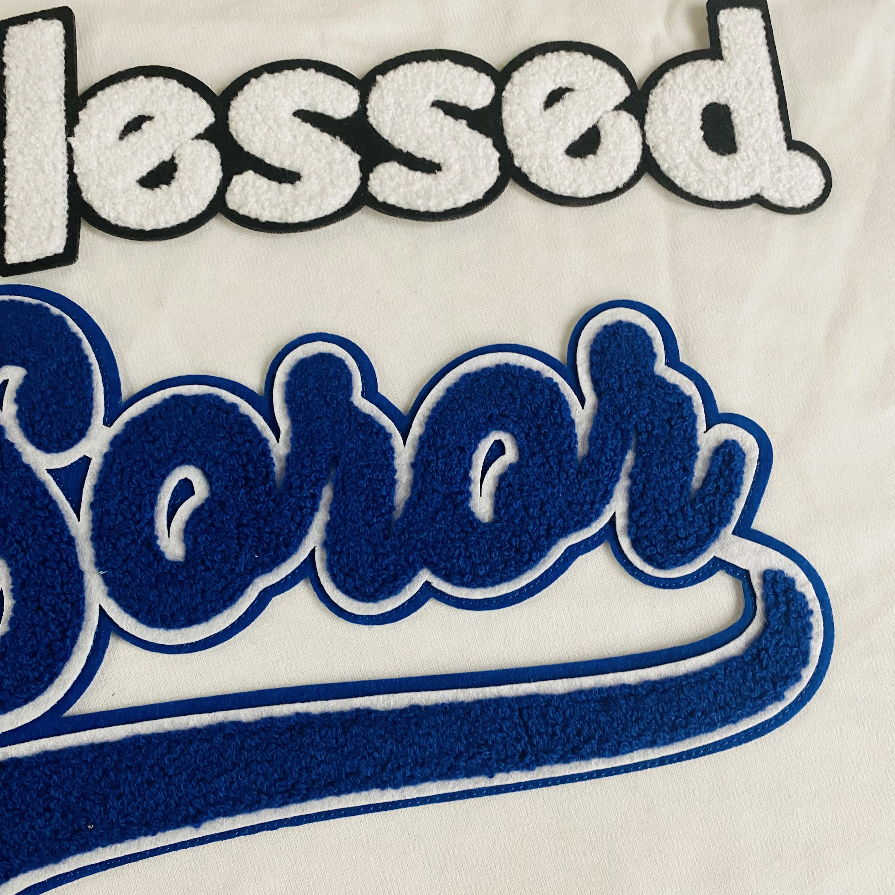 Designer Custom Heat Transfer Chenille Embroidery Patch Woven Letter Logo Patch Iron On Chenille Patches