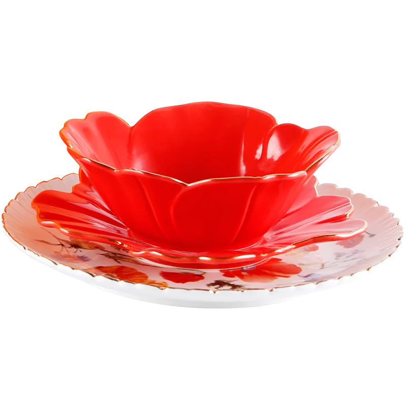 Оригинальные керамические тарелки PA15 с цветочным дизайном для салата, супа, фруктов, фарфоровые тарелки