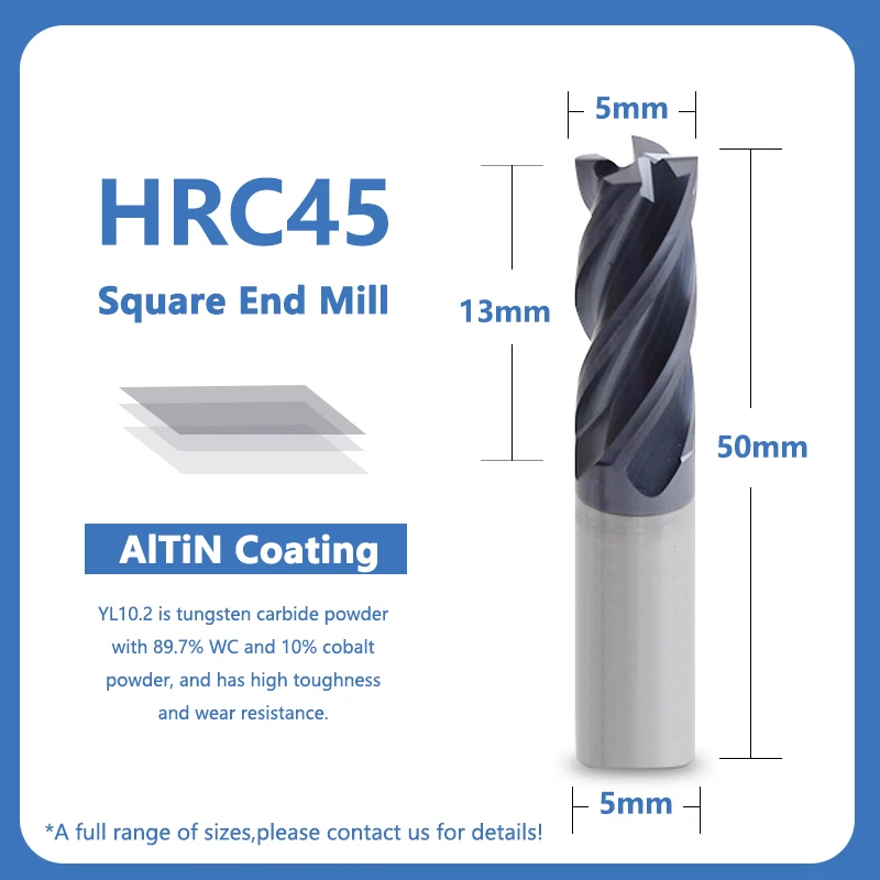 ЧПУ Freze твердосплавная двойная канавка квадратная Концевая фреза режущие инструменты для токарного станка