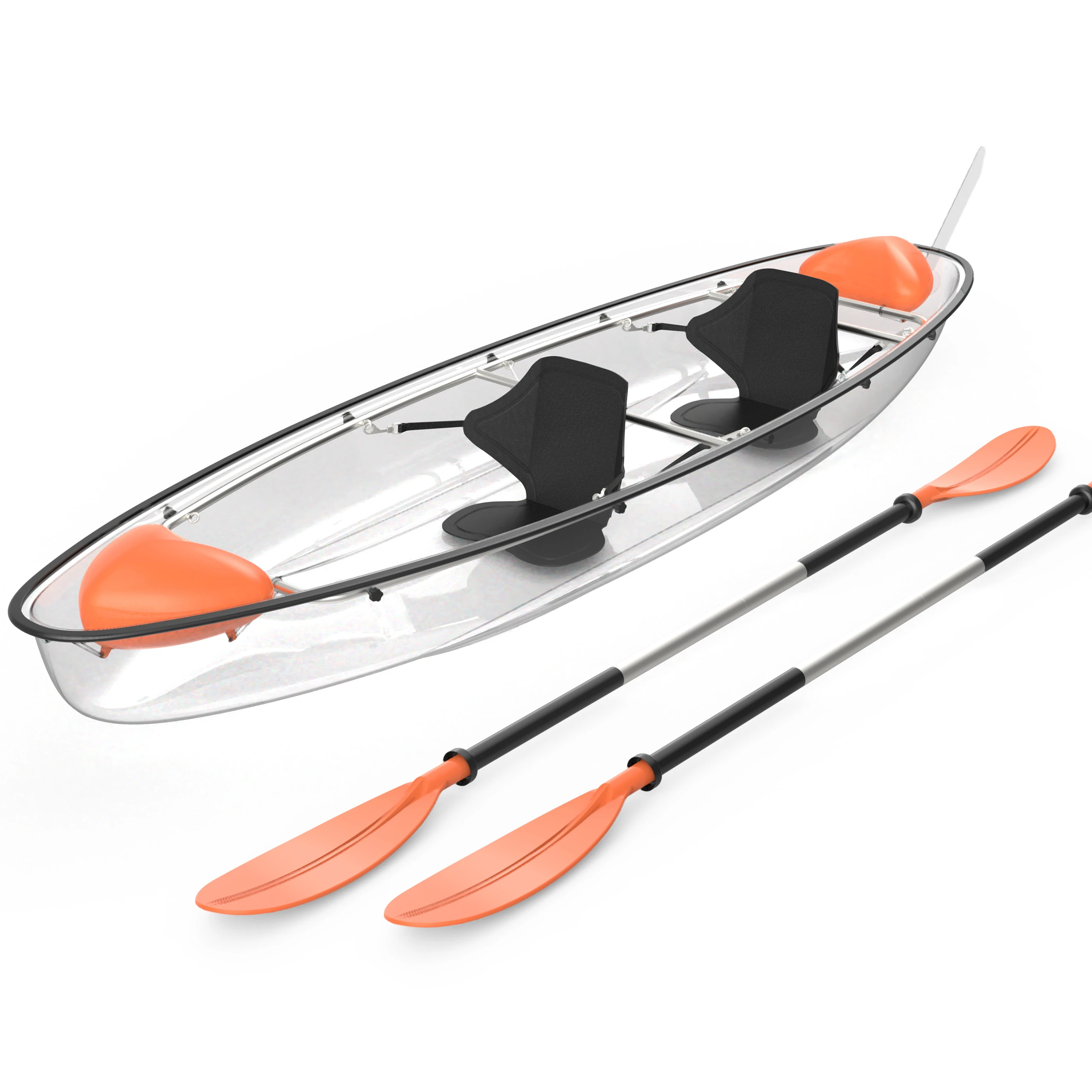 Bottom Boat Canoe Transparent Verified Clear Glass Crystal PC  Clear Kayak 2 Person Fishing Amusement Leisure