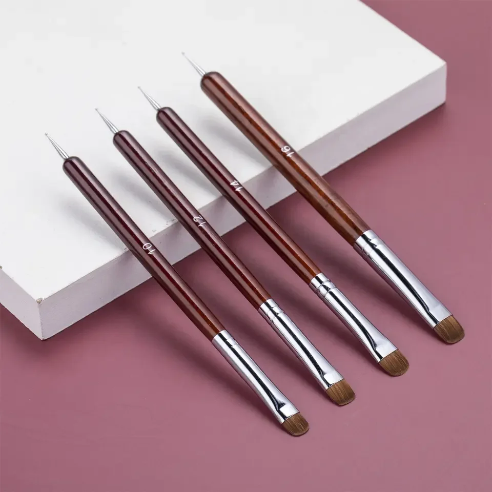 Custom Colors ODM & OEM Dual Heads High Quality Kolinsky and Acrylic Hair French Nail Brush