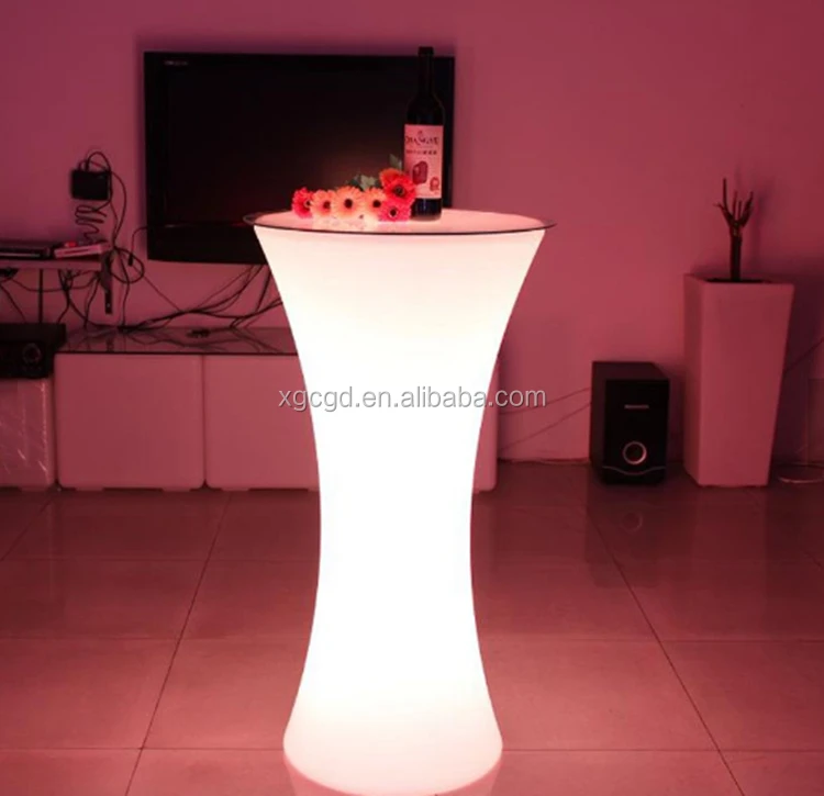 Modern Event Light up bar Table Garden Party Illuminated Led high cocktail Table Outdoor Glowing Led Cocktail Table