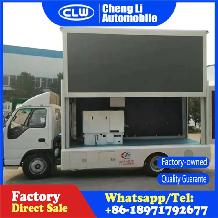 ISUZU Mobile 3-side Advertising Vans Car Mounted Screens Led Display Screen Advertising Truck