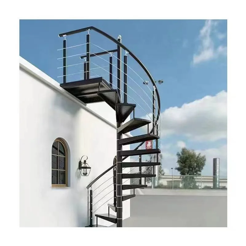 China factory supply wood steel spiral round stairs spiral stairs outdoors cheap price for steel spiral stairs