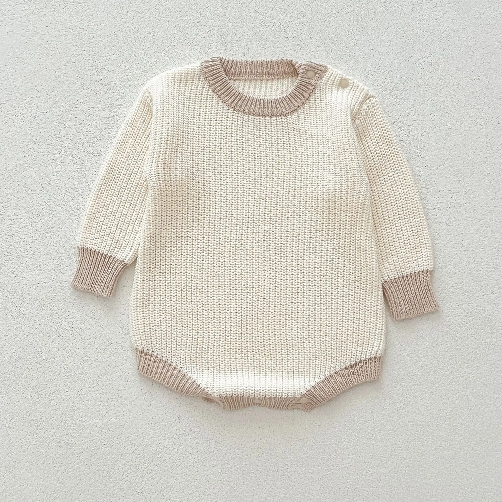 Baby clothing autumn cotton knit jumpsuit sweater go out ha clothes different color bag fart clothes crawling suit