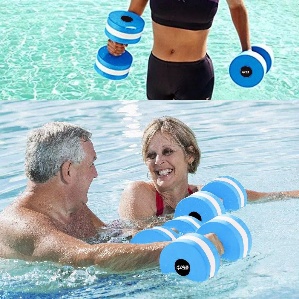 JIURAN Light Weight Fitness Water Dumbbell Eva Foam Floating Dumbbells Swim Barbell Training Swimming Pool Water Dumbbell