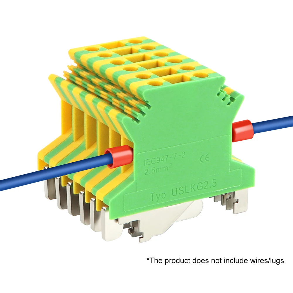 USLKG-2.5 Yellow Green Wire terminal Any combination of terminal block DIN rail ground terminal