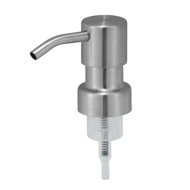 factory RUIPACK Customized Stainless Steel Brush Empty Dispenser Pump Polished Cosmetic Metal hand Soap Lotion Pump For Cosmetic Bottle