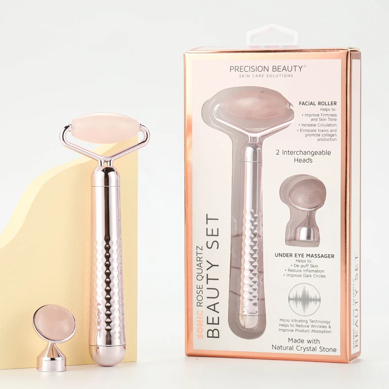 beauty personal care products 2 in 1 facial microcurrent skin lifting massager hand held deep tissue 3d face roller massager