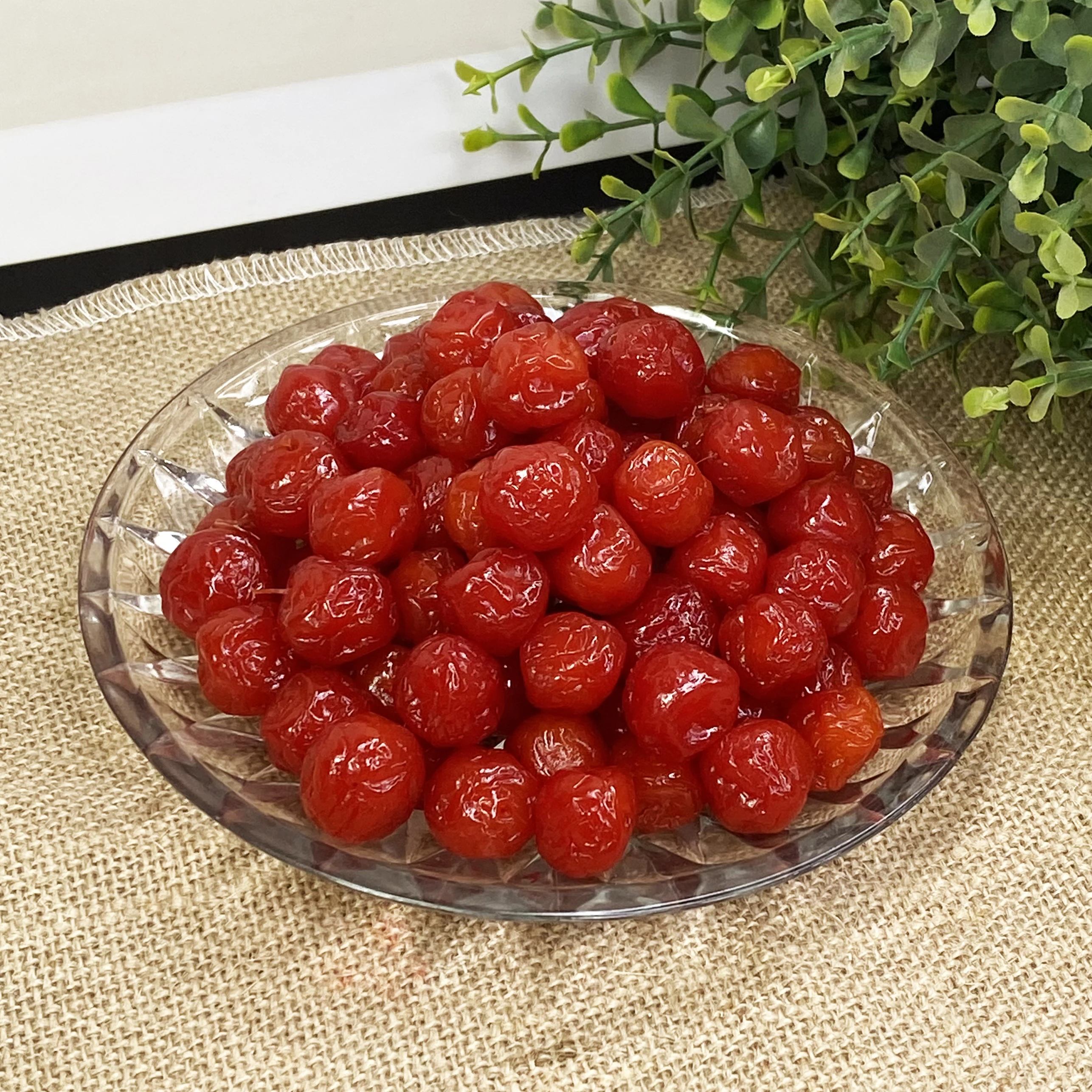 Hot selling China Dried Fruit  pearl plum preserved fruit snacks food for cake Red cherry plum
