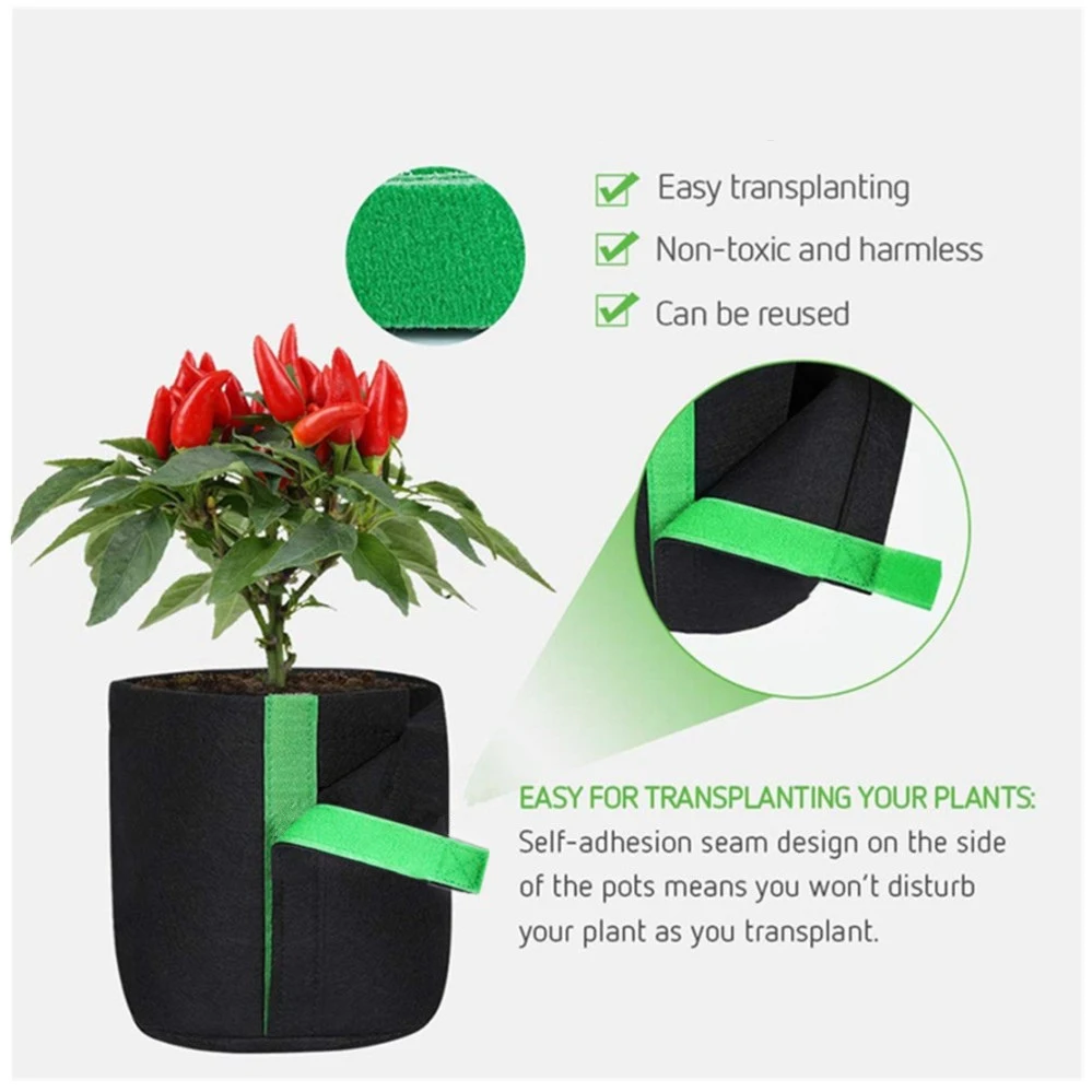 DD015 Garden Transplant Seedling Bags Durable Seed Growing Bucket Felt Potato Grow Vegetables Planting Bag
