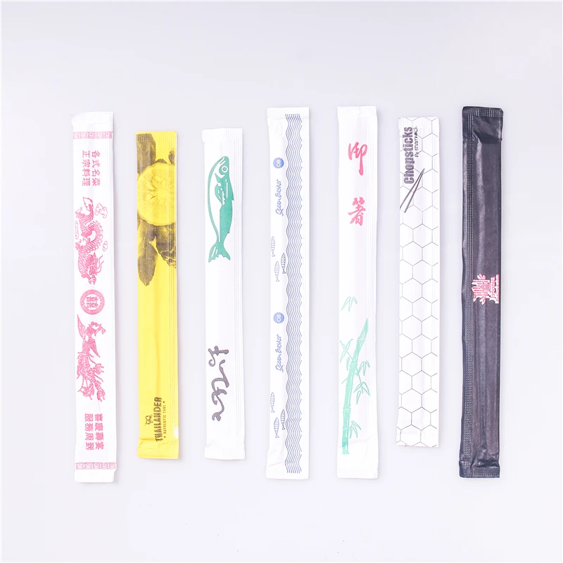 Одноразовая обернутая бумажная крышка бамбуковая посуда для фаст-фуда индивидуальная Крышка для палочек для еды