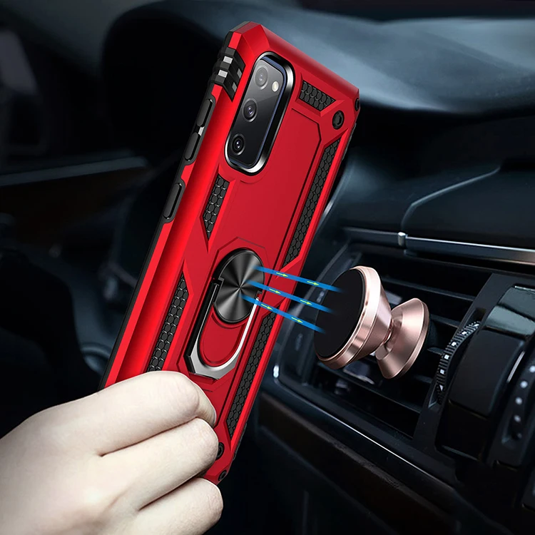 Wholesale Mobile Phone Accessories 2 In 1 TPU+PC Shockproof Cell Phone Case with Finger Ring For Huawei P Smart 2021 Armor Case