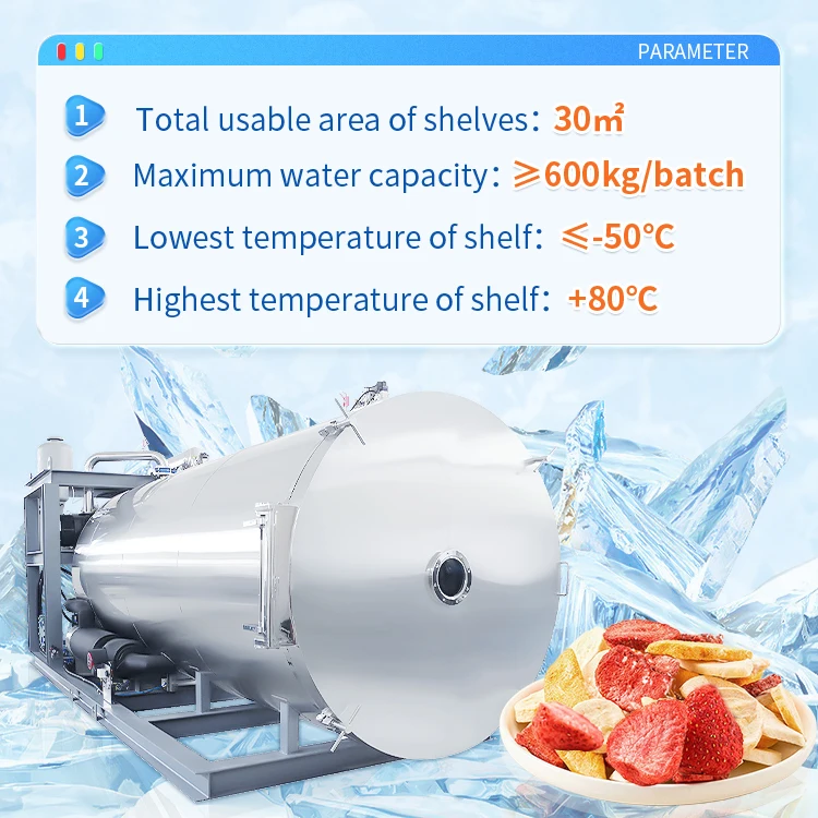 High Productivity Lab 400 kg/batch Candy Vacuum Freeze Drying Lyophilizer Vegetable Freeze Dryer Lyophilization Machine