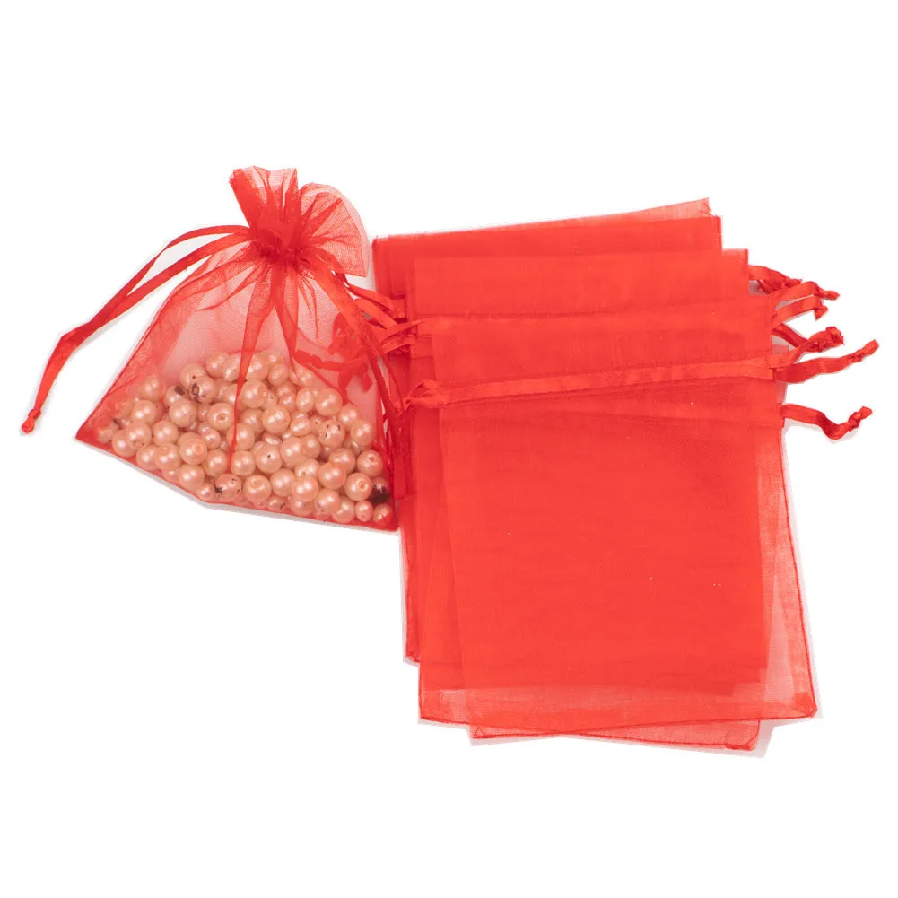 Small Cheap Luxury Colorful Organza Jewelry Candy Packaging Bag Organza Gifts Drawstring Bag