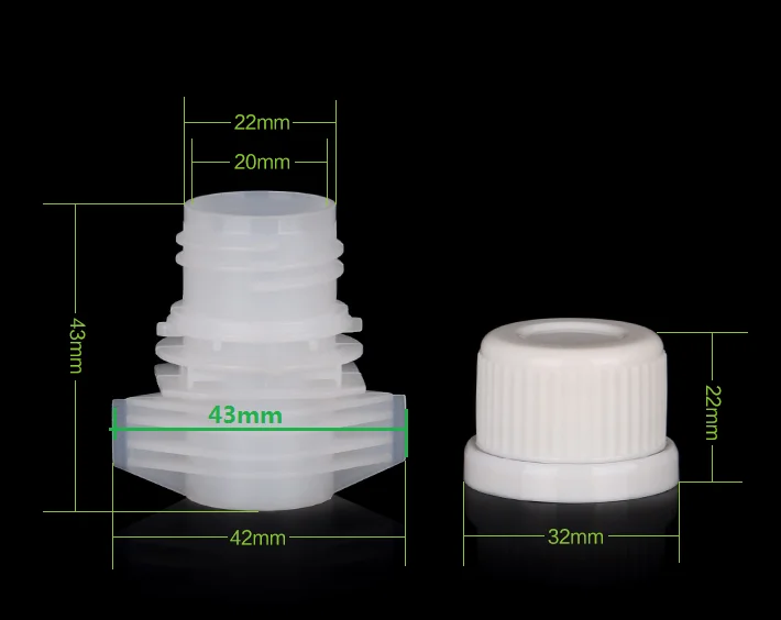 New Food Grade 20mm PE Spout Cap for Flexible Liquid Detergent Bag