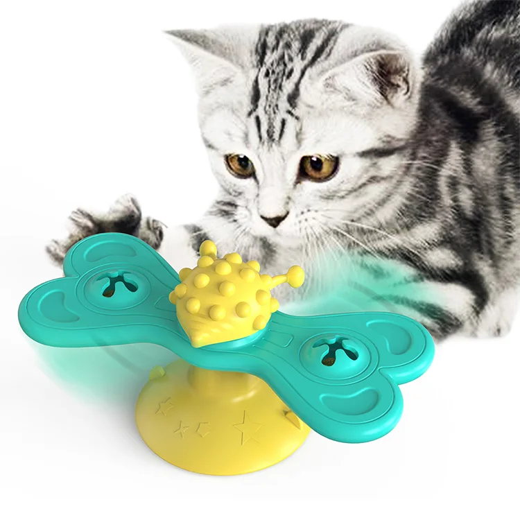 Wholesale Windmill Shape Cat Chew Toys Rotatable Cute Cat Toys Interactive Modern Cat Toys