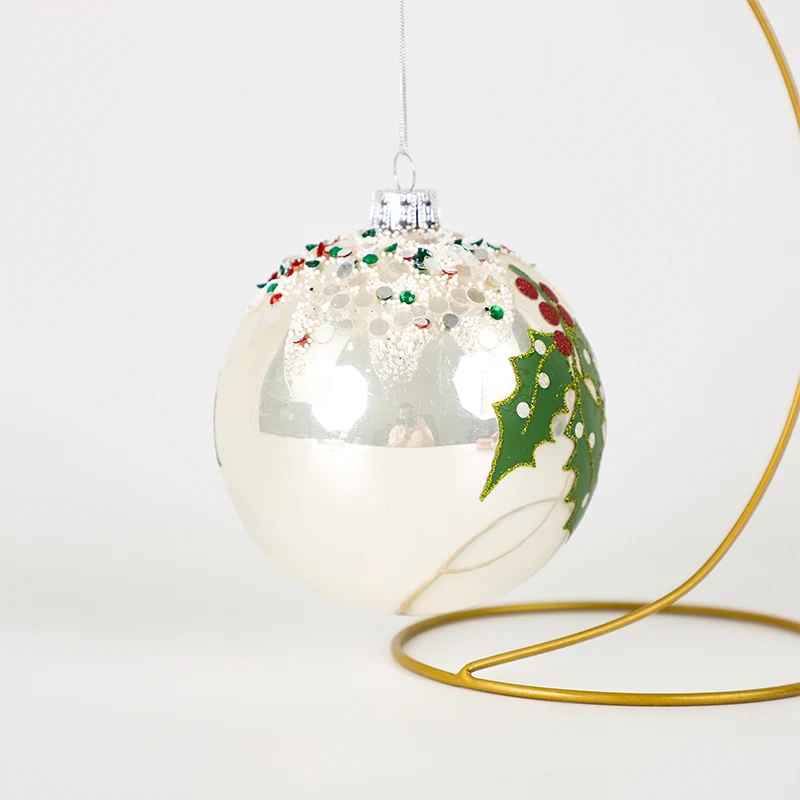 2024 Wholesale Custom Design 8cm Ornaments 6pcs Decorating Christmas Baubles Glass Christmas Ball For Xmas Tree Decoration