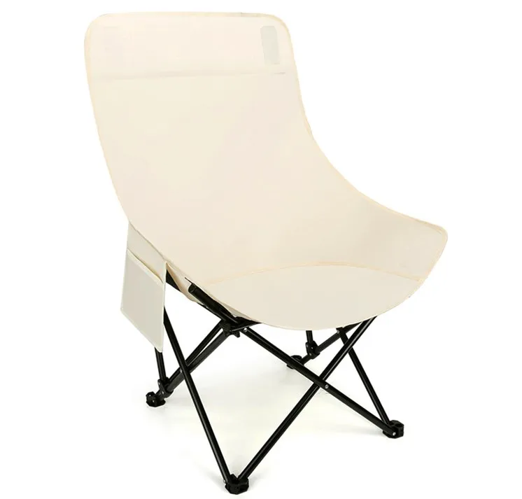 Portable Folding Camping Chair with High Back Lightweight Lawn Chair with Side Pocket Oversized Outdoor Chair for Leisure Travel