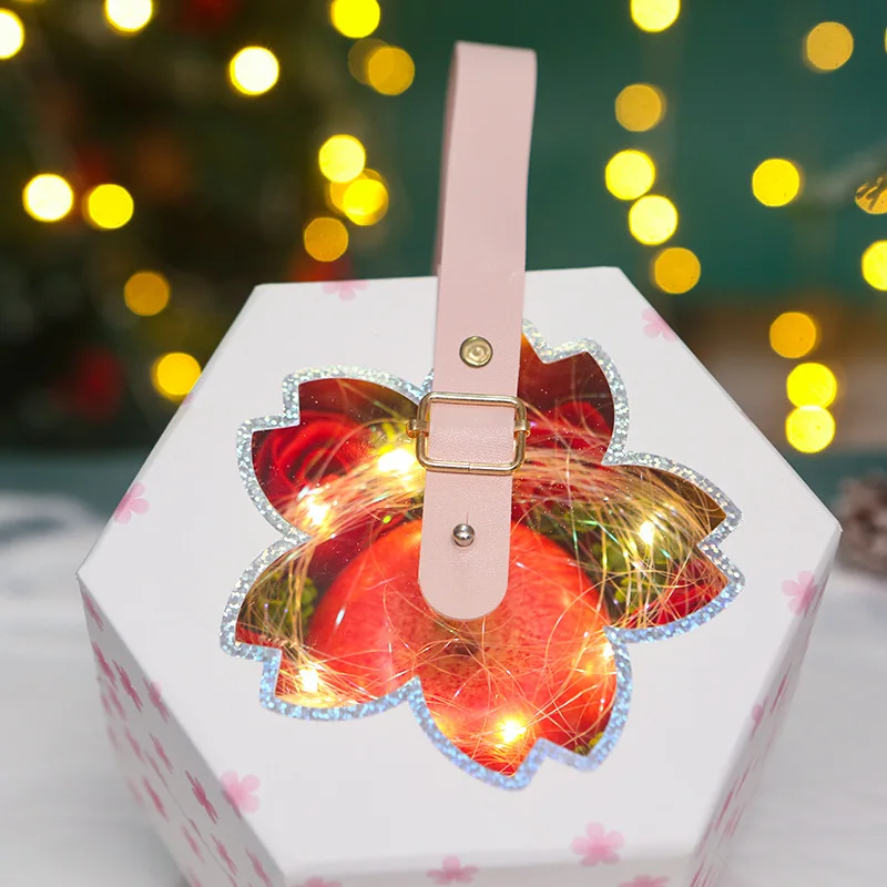 Оптовая продажа креативная Рождественская Подарочная коробка для фруктов портативная упаковка яблок с тисненым принтом из губчатой подкладки Рождества