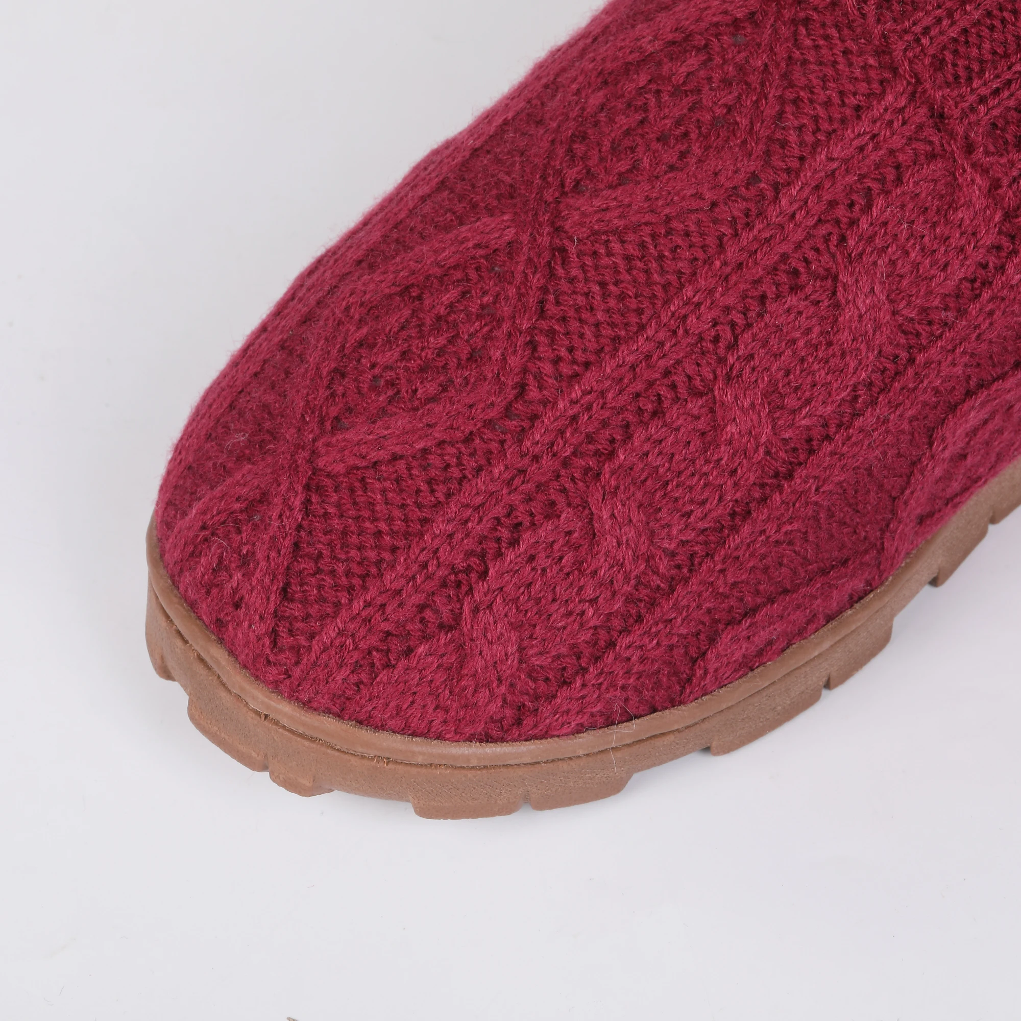 wholesale unisex fuzzy knit upper indoor slippers soft floor slippers for bedroom
