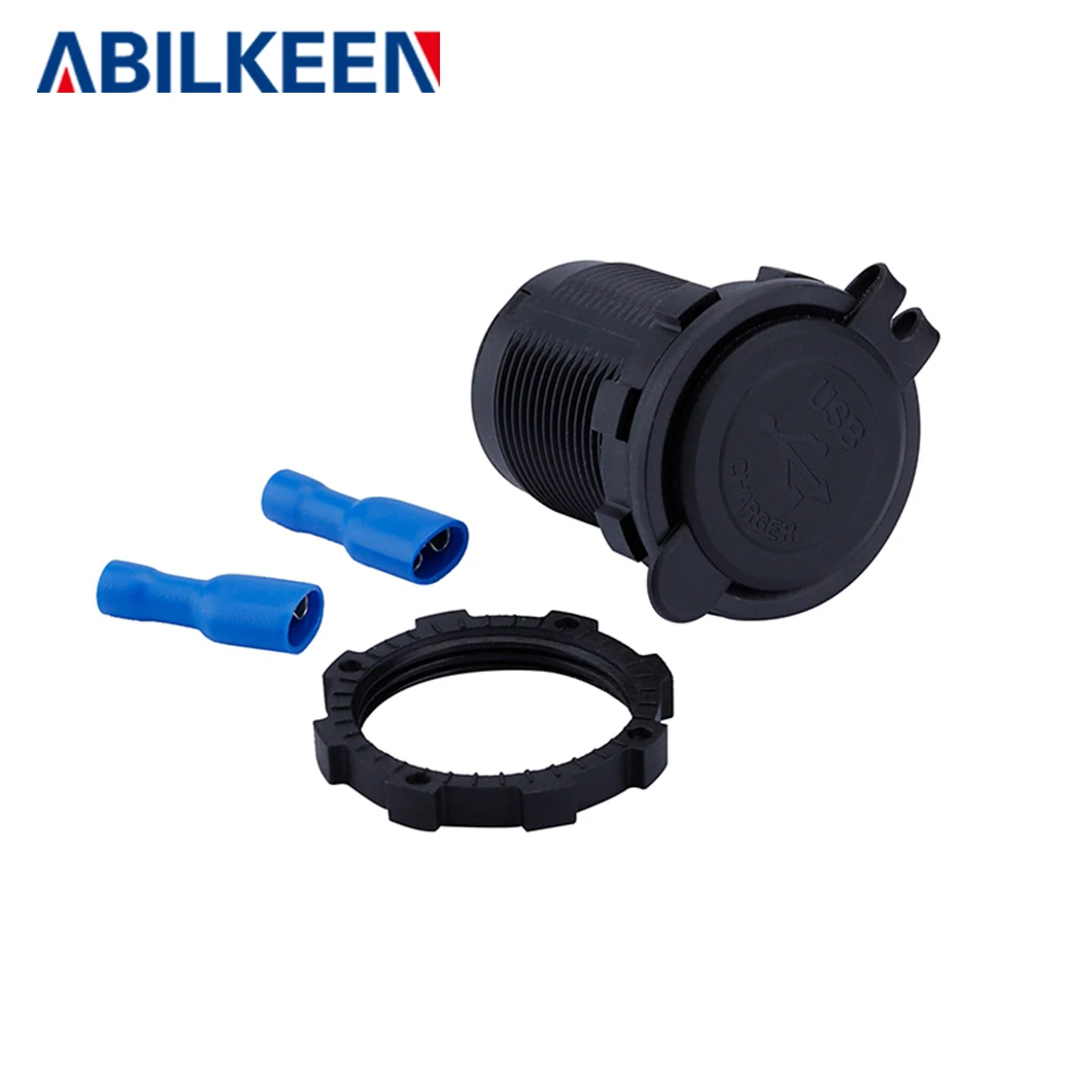 4.2A Double USB Panel Mount 12V 5V 1A 2.1A weatherproof power socket marine Electric Dual Twin USB Car Charger For Mobile Phone